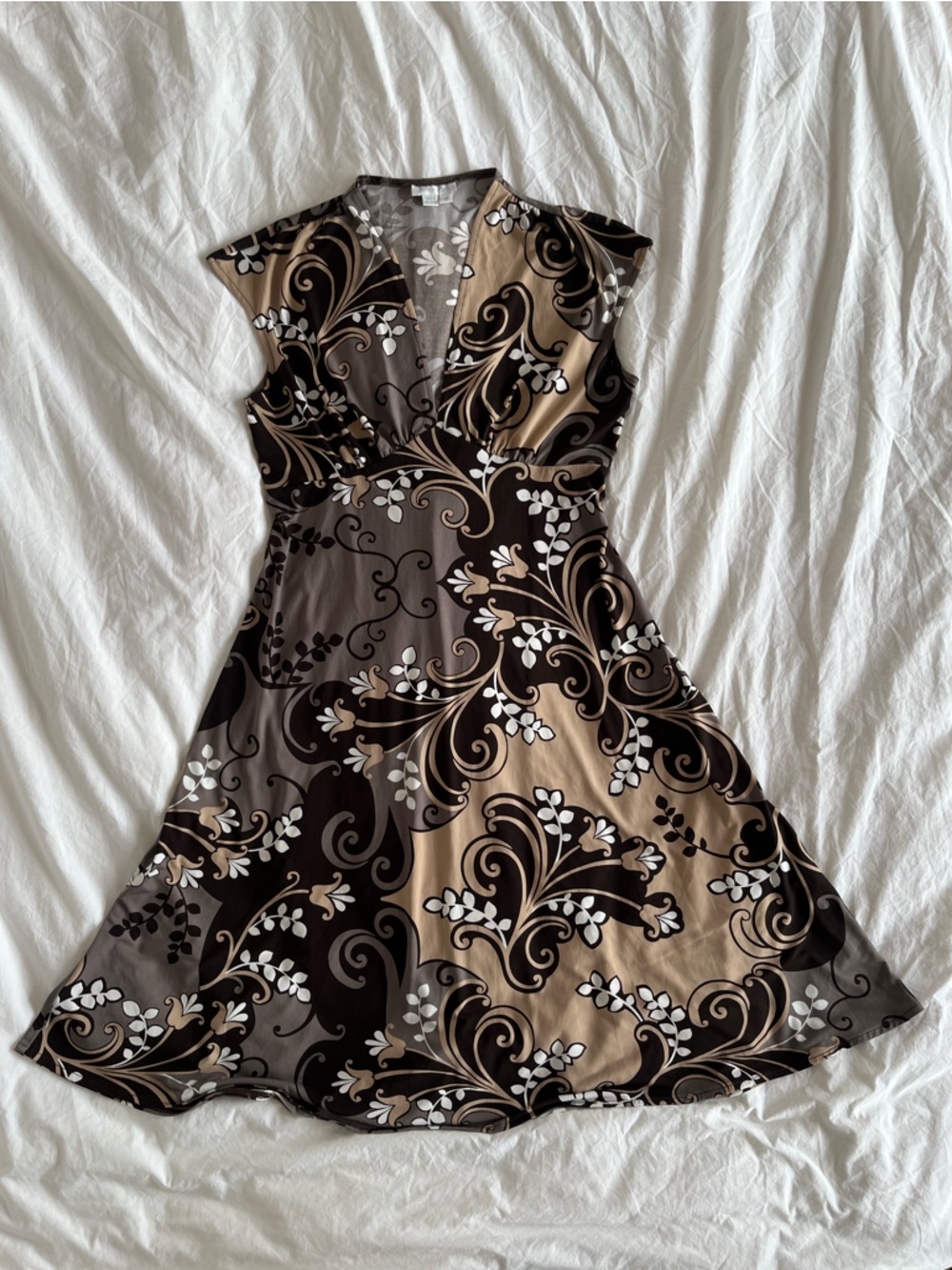 Y2K Brown Floral Paisley Sundress